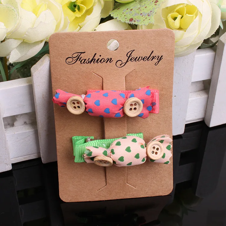 

100Pcs Kraft Fashion Jewelry Children Hair Accessory Hair Clip Card 8.8x6cm Brown Paper Card Hang Tag Jewelry Displays