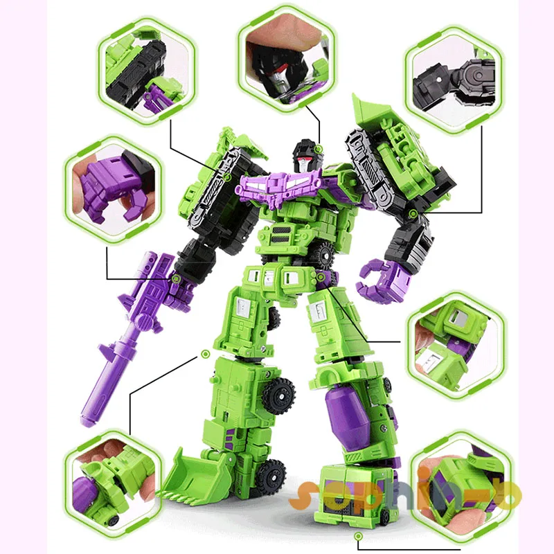 G1 Transformed Constructicon Devastator Set 6 in 1 100% Complete Figures Original Box