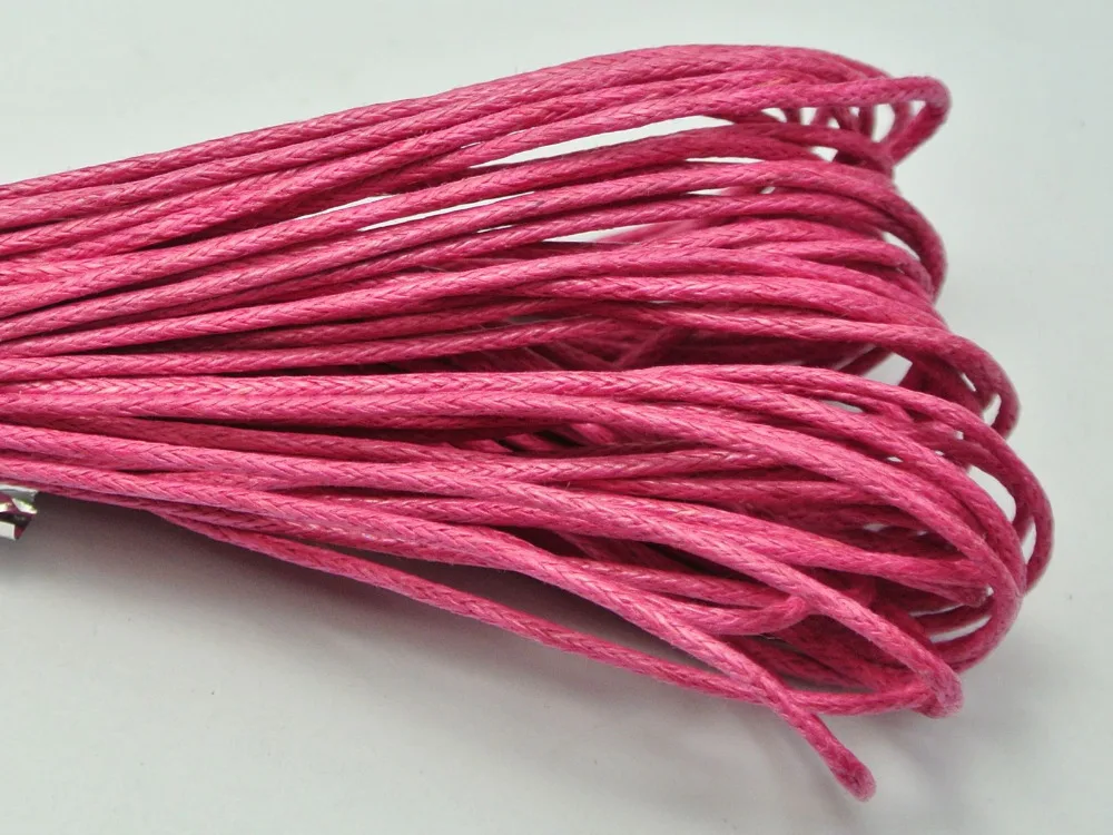 

100 Meters Hot Pink Waxed Cotton Beading Cord 1mm for Bracelet Necklace