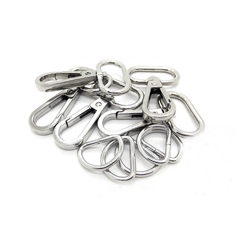 SILVER SWIVEL push gate snap hook come with D ring , 25mm inner