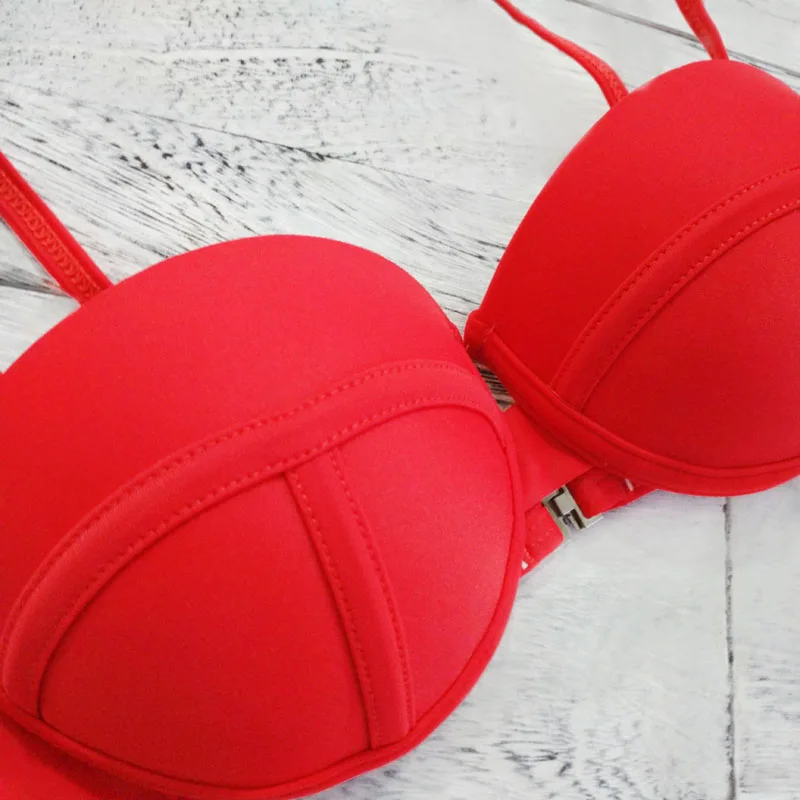 2022 Brand New Beach Red Bandage Bikini Sexy Women Bandage Bra Bikini Swimwears for woman Halter Swimsuit  1841