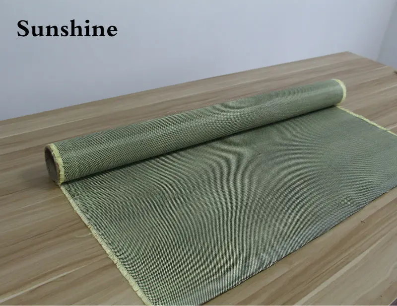 185gsm Yellow Plain Carbon Aramid Fiber Hybrid Fabric