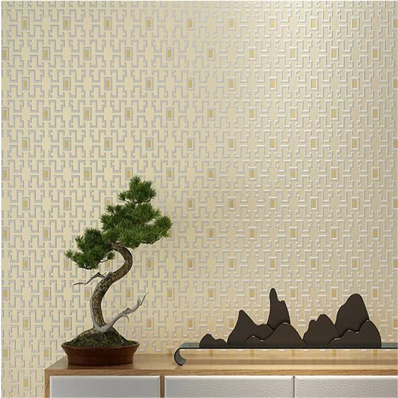 

beibehang papel de parede Modern High end Chinese style retro small grid non-woven works wallpaper Living room bedroom wallpaper