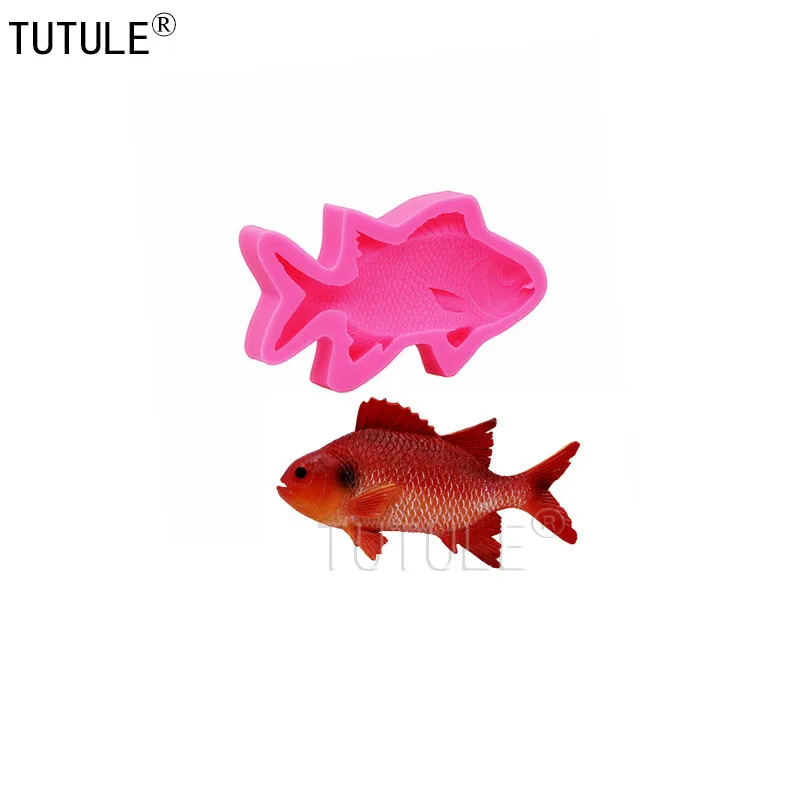 Silicone Fish Mold - Food Safe Chocolate Candy Fondant Ice Mold Flexible Soap Candle Wax Resin Polymer Clay Mold,Fish Mold