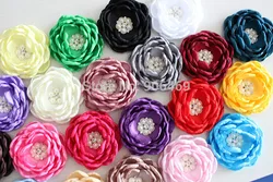 Satin Burn flowers 120pcs without  Rhinestone Center