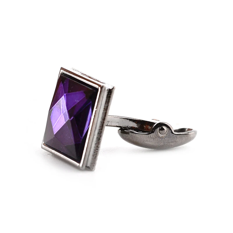 Elegant Fashion Luxury Men\'s Cufflinks Vintage White Purple Crystal Cufflink Male French Shirt Wedding Grooms Gifts Cuff Link