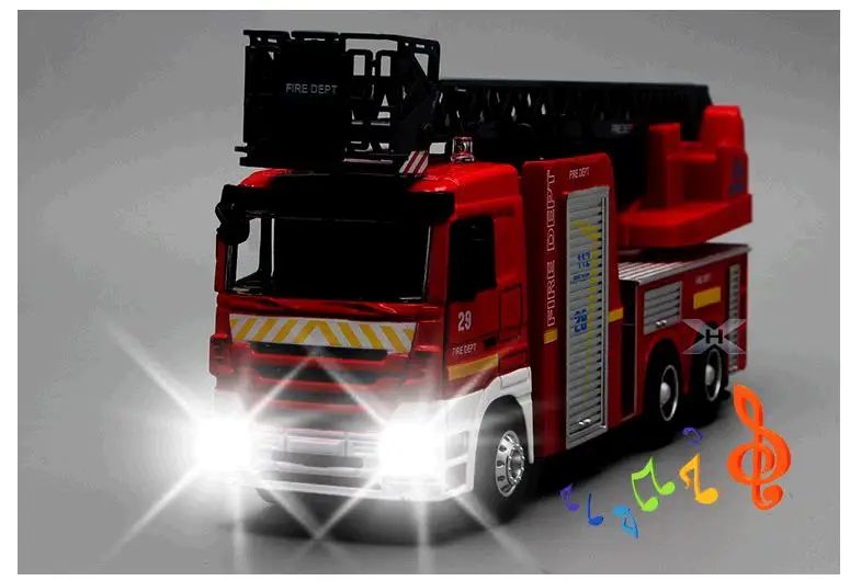 Hot sales Big toy car,Large engineering car,1:32 scale alloy Fire engines,Ladder fire truck Sound and light car,wholesale