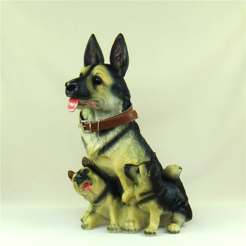 German Shepherd Dog Sculpture Handmade Resin Wolfhound Statue Wolf Dog Decoration Present Craft Ornament Accessories Furnishing