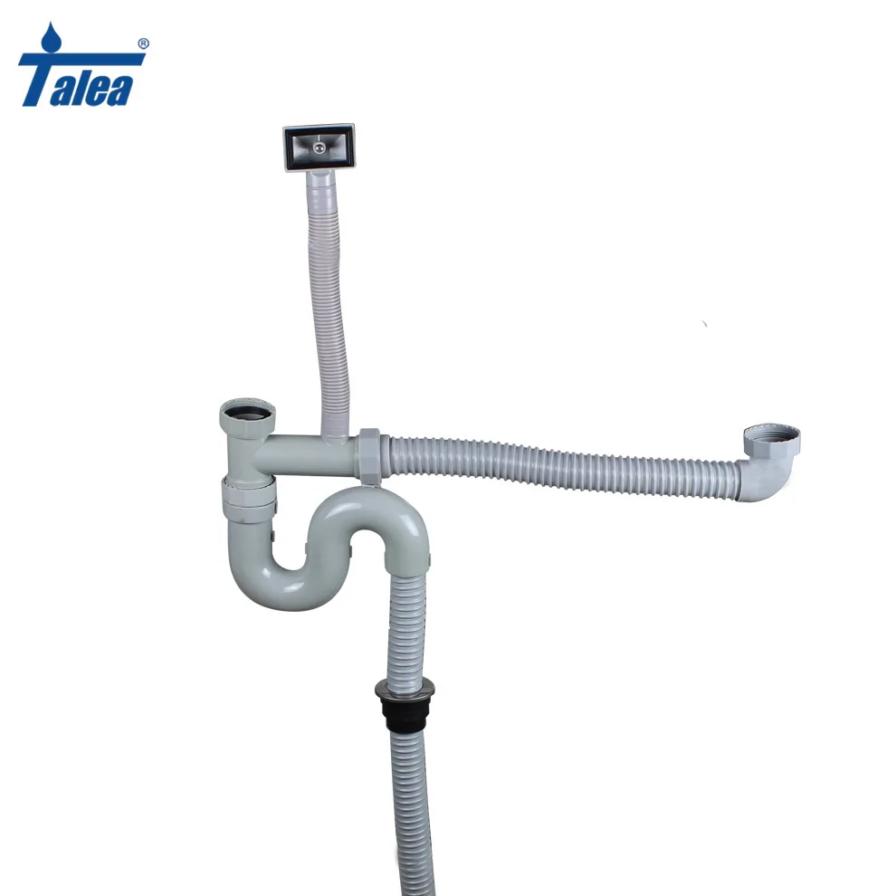 

Talea Integrated drain hose Double Sink strainer hose Drain pipes with Overflow Cess-Pipe Kitchen Sink Drainer Plumbing