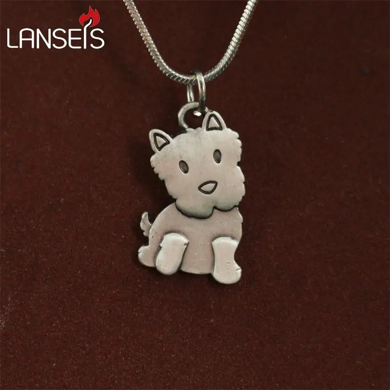 

lanseis 20pcs wholesale Cute Cartoon dog Necklace pendants for women necklace Animal jewelry Simple necklaces gift for friend