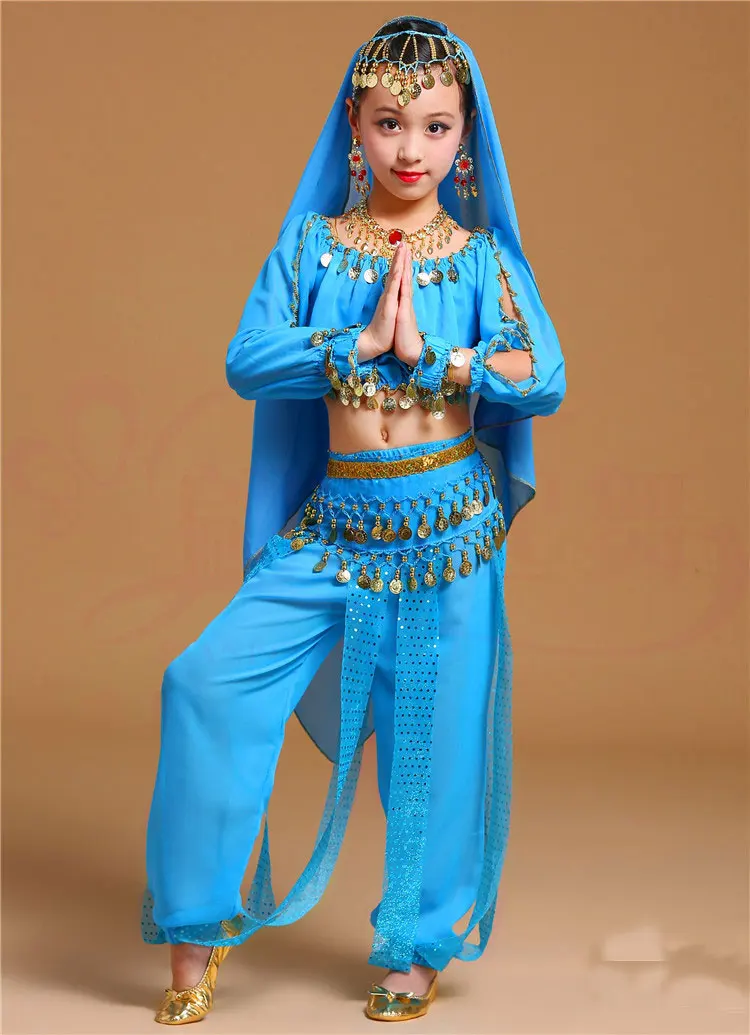 Girls Belly Dance Dancing Costume Set Kids Indian Dance Performance Children Bellydance Competition Girl Egypt Dance Costume