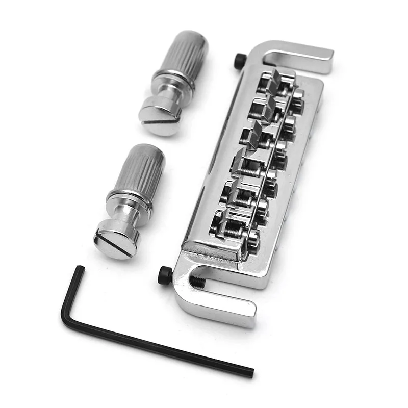 Intonatable Combo Guitar Bridge Tailpiece for Solid-body Electric Guitar Chrome/Black