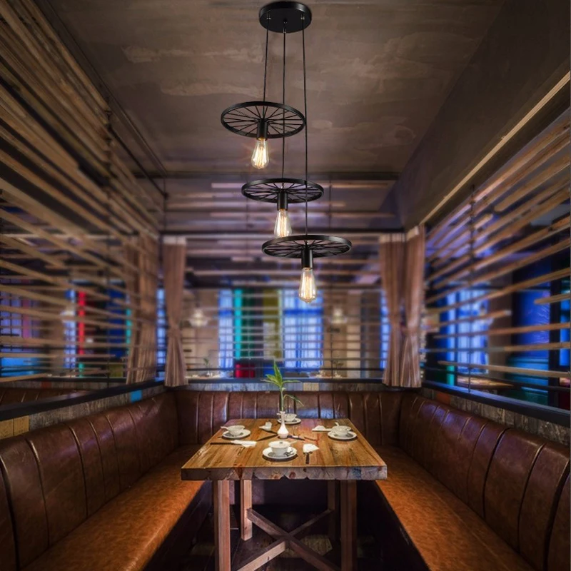 러시아 펜던트 조명, 빈티지 인더스트리얼 램프, 북유럽 금속 휠 조명, 로프트, 식당용 조명, 크리스마스 웨딩 장식용