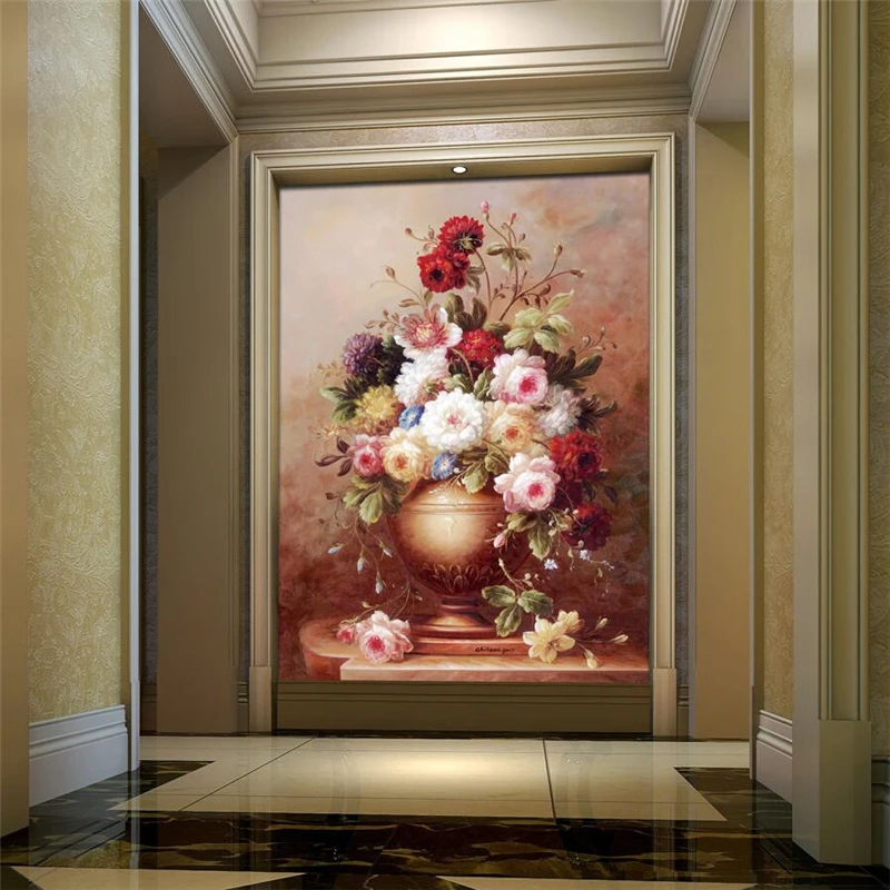 beibehang Custom wallpaper 3d murals boutique flower painting porch wallpaper aisle corridor decorative painting 3d wallpaper