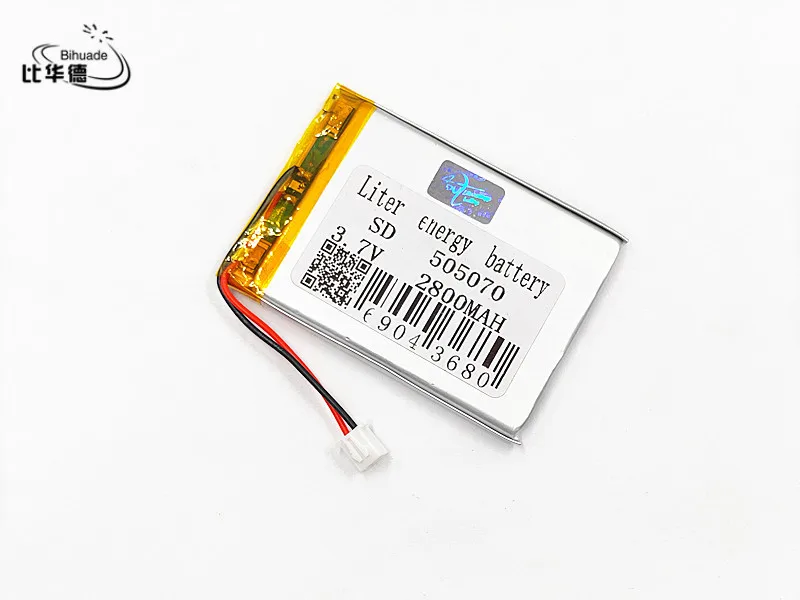 2.5 thread 3.7V 2800mAh 505070 Lithium Polymer Li-Po li ion Rechargeable Battery cells For Mp3 MP4 MP5 toy mobile bluetooth