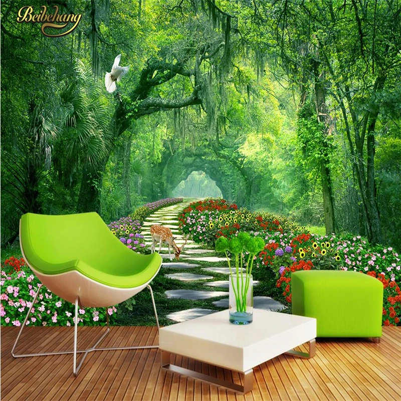 

beibehang Custom Mural Wallpaper For Bedroom Walls 3D forest TV Background Wall Papers Home Decor Living Room flooring-paper