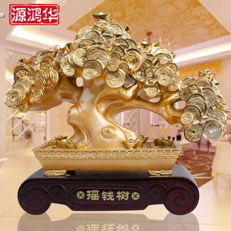 Plating resin crafts Pachira money tree ornaments Lucky Wang house ornaments creative home accessories Decoration