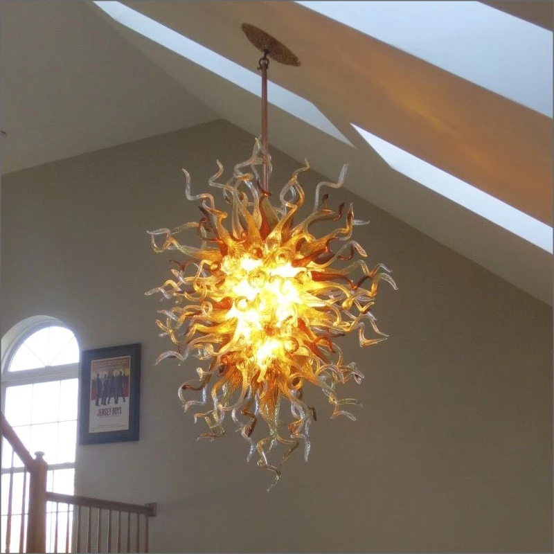 

Fast Shipping Modern Pendant Lamps Hand Blown Glass Chandeliers Contemporary Chandelier