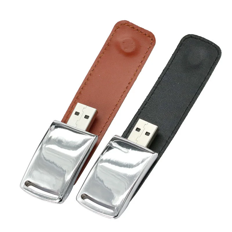 محرك فلاش USB 2.0 من جلد البولي يوريثان ، ذاكرة خارجية 4 جيجابايت ، 16 جيجابايت ، 32 جيجابايت ، 64 جيجابايت ، 128 جيجابايت ، محرك فلاش مع شعار مخصص