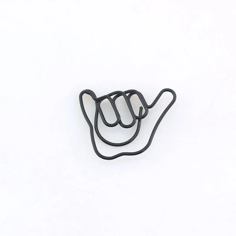 TUTU 20pcs hand Shape black Clips Kawaii Bookmark Memo Clip cute paper clips School Office Supplies escolar H0183