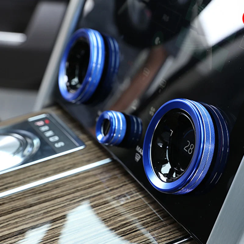for Land Rover Range Rover Sport Vogue L405 2018 Aluminum Alloy Car Front+Rear Central Air Conditioning Volume Knobs Ring Trim