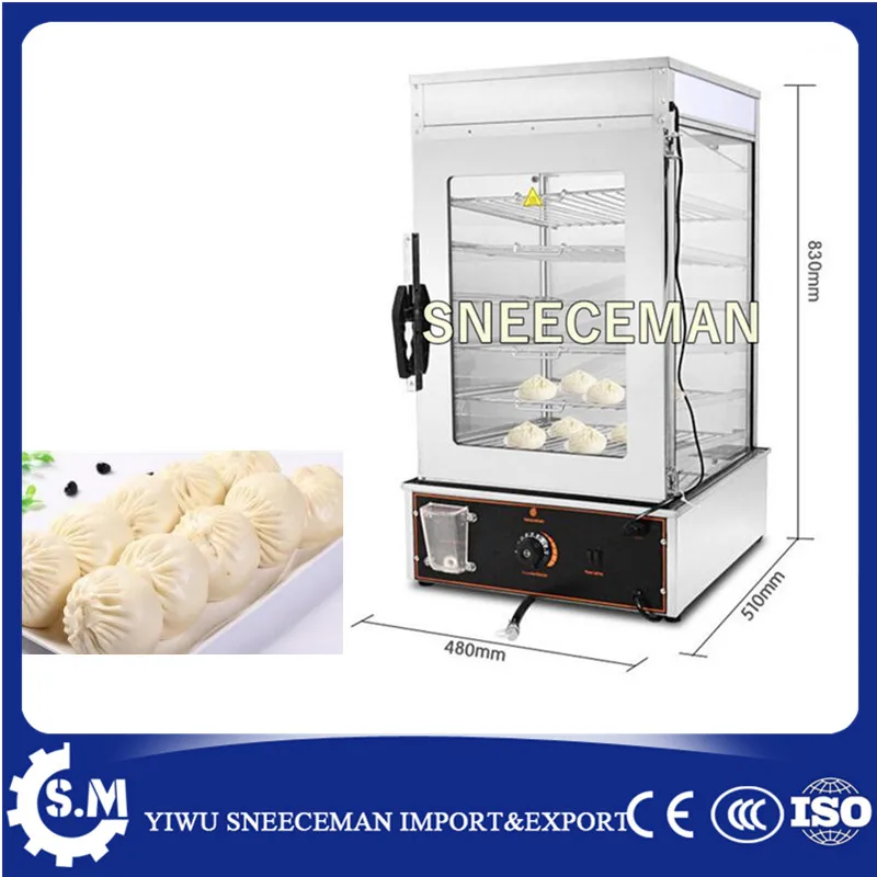 Electric Glass Commercial 6 layers display cabinet square steaming heating steamed room machine