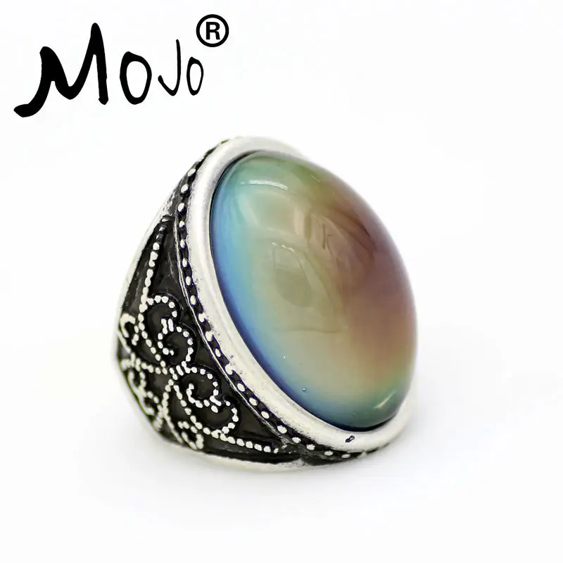 Mojo Vintage Bohemia Retro Color Change Mood Ring Emotion Feeling Changeable Ring Temperature Control Ring for Women MJ-RS052