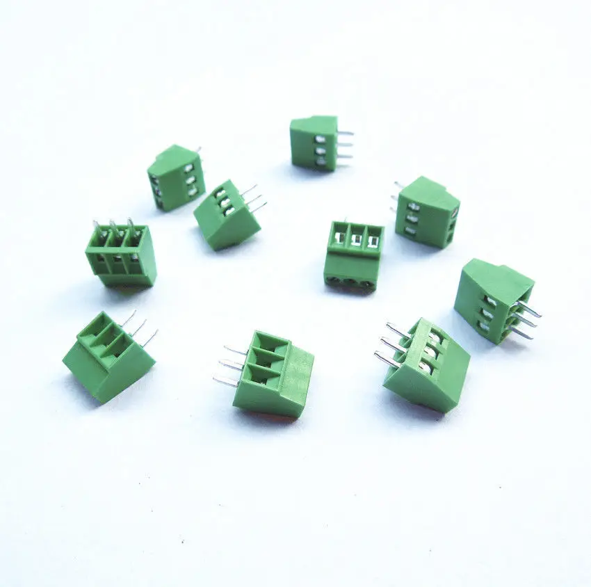 

50pcs 3 Poles/3 Pin 2.54mm/0.1" Pitch PCB Universal Screw Terminal Block Connector