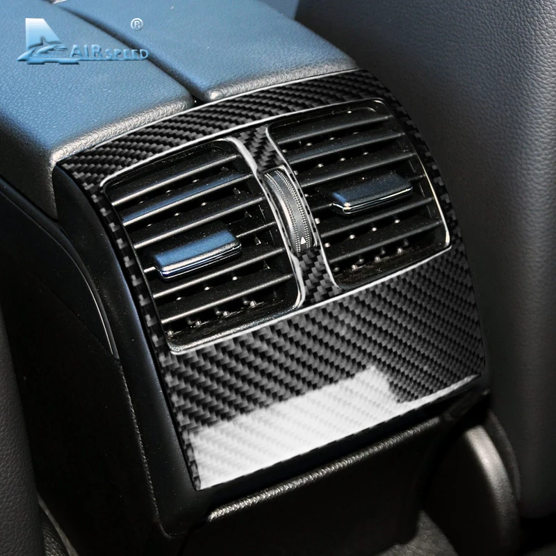 Real Soft Carbon Fiber for Mercedes Benz C Class W204 2007-2012 2013 Car Rear Air Outlet Vent Sticker Interior Trim Accessories