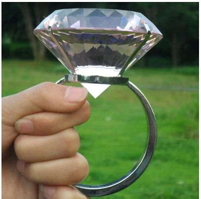 

80MM Artificial crystal super large ring props wedding photography props anniversary birthday gift cosplay accessories ring