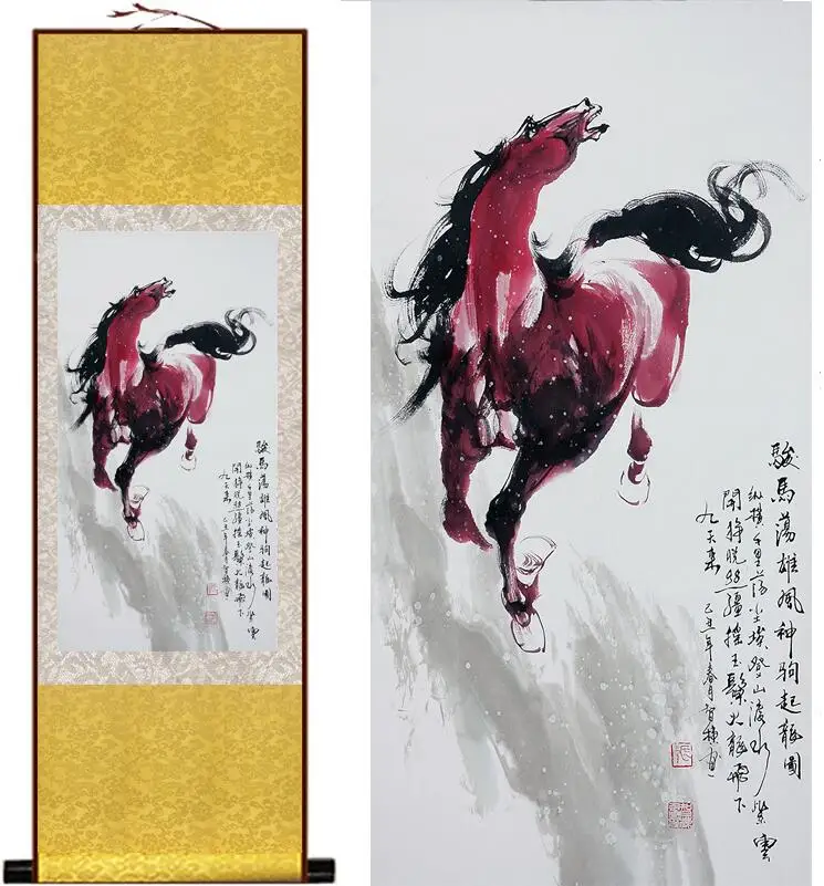 Free shipping Top quality  traditional Chinese Art Painting Home Office Decoration Chinese painting horse picture