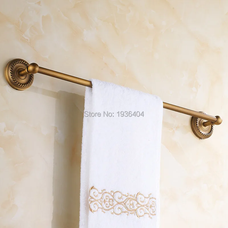 Antique Noble Romantic Bronze Finish Bathroom Towel Bar Single Towel Rack Wall Mounted Towel Shelf TR1006