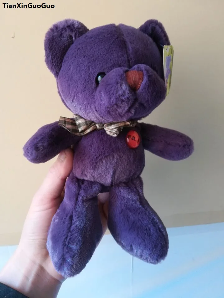 about 25cm lovely purple teddy bear plush toy soft doll baby toy Christmas gift h2702