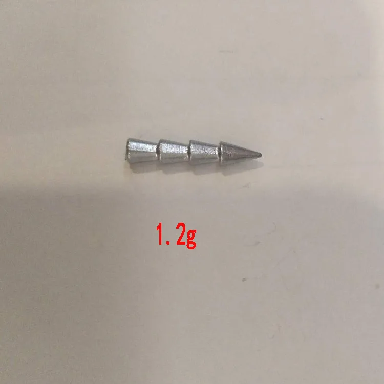 Angelzubehör: Bleieinsatz für Weichköder aus hochlegiertem Blei, Gewicht 0,5g/1g/1,5g/3,2g/4g, 10er-Pack – Detail 4