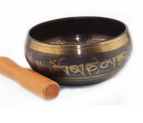 8.5~9cm Home Decoration Craft Yoga Tibetan Singing Bowl Himalayan Hand Hammered Chakra Meditation Religion Belief, Free shipping