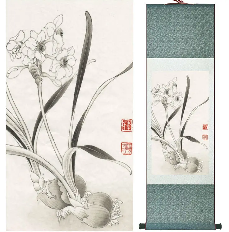 narcissus painting Chinese traditional art painting  home decoration paintings No.32210