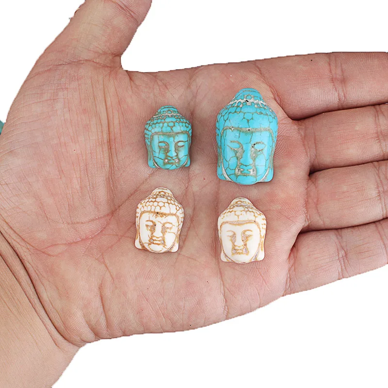 Turquoises beads Buddha Head Spacers Bead Charms DIY For Jewelry making bracelets Wholesale Accessories 15*20mm 20*30mm