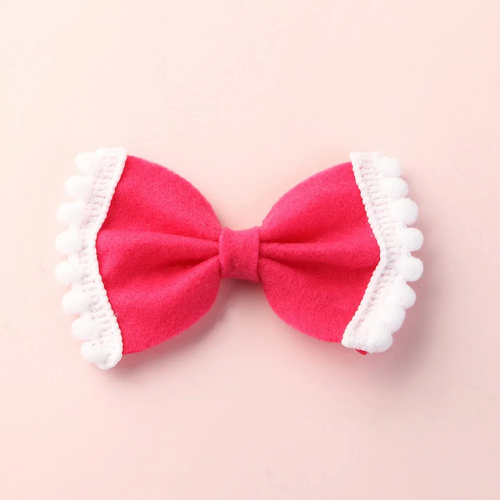 Boutique 36pcs Fashion Cute Felt Hair Bow Hairpins Solid Candy Color Bowknot Hair Clips Hair Accessories Princess Headwear