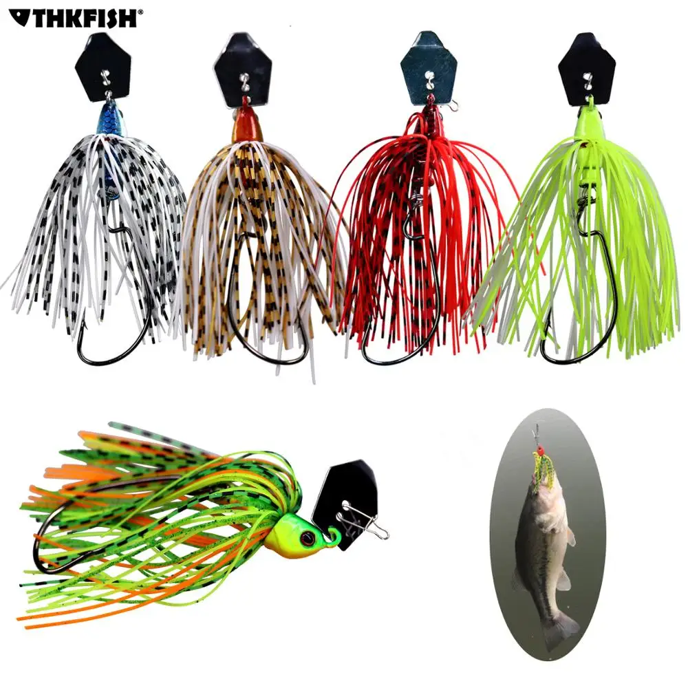 

3pieces 14g Bass Fishing bait 3D Eyes Jig Bass Lures Rubber Skirt Spinner Buzzbait Lure For Bass