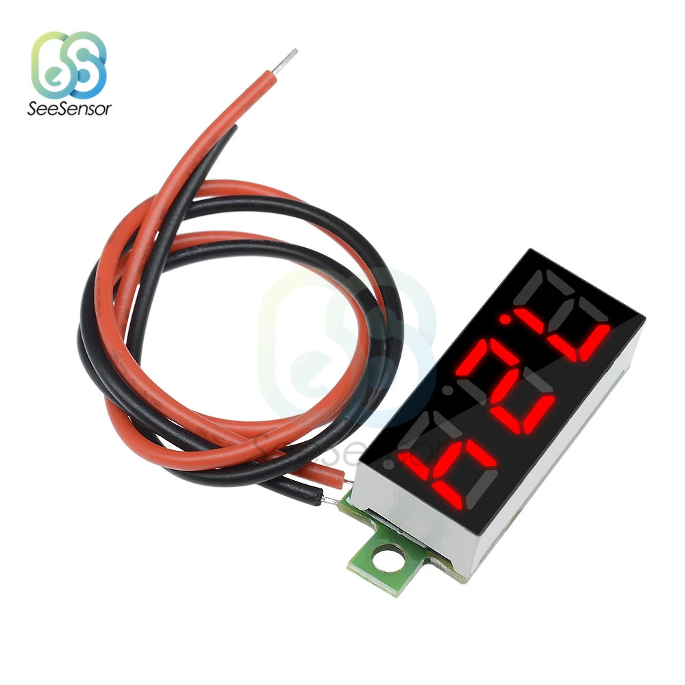 0.28 inch DC 0-100V 12V Mini LED Digital Voltmeter Voltage Meter Panel Volt Tester Detector Monitor Red Green Blue Yellow White