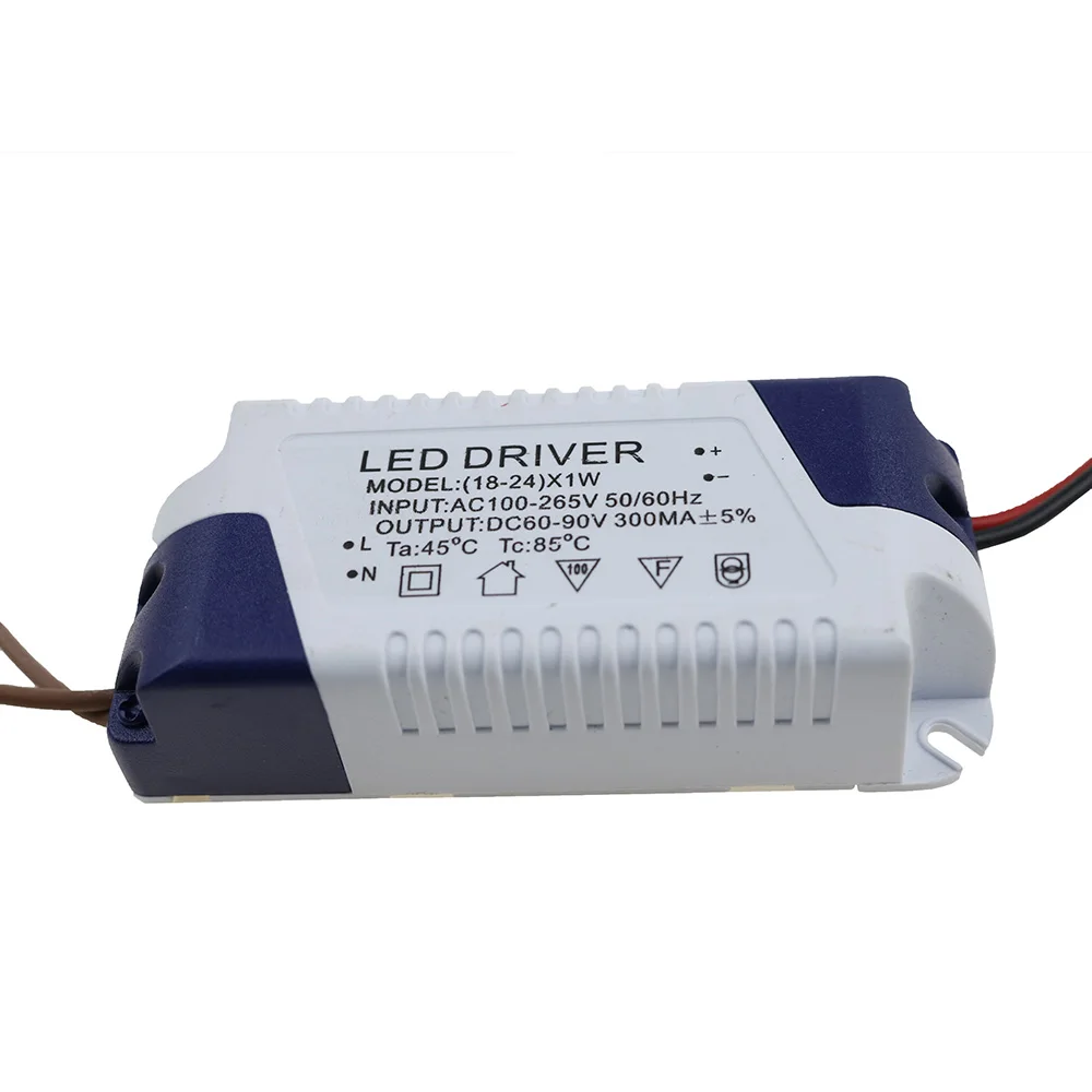 LED External  Driver 300mA (18-24)x1W DC 60V ~ 90V Led Driver  18W 20W 21W 22W 23W 24W Power Supply AC 110V 220V for LED lights