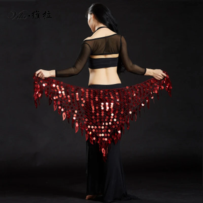 Mermaid Sequin Belly Oriental Eastern เต้นรำเข็มขัดเครื่องแต่งกายสำหรับสตรี Bellydance สะโพกผ้าพันคอผ้าพันคอเต้นรำอินเดียเอวโซ่