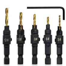5Pcs Woodworking Countersink Drill Set #2