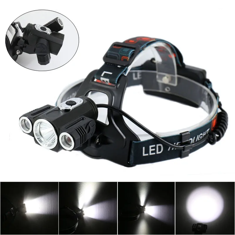 waterproof Headlight Led rechargeable 18650 headlamp 10000LM light head lamp 1T6+2R5 flashlight of fishing lantern head Torch