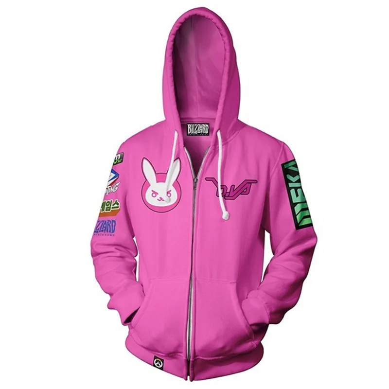 Hot Halloween Costume Overwatch Hooded Sweatshirts Genji DV.a Lucio Full Zip Thin Hoodies Cool Pullover Coat Jacket Cosplay