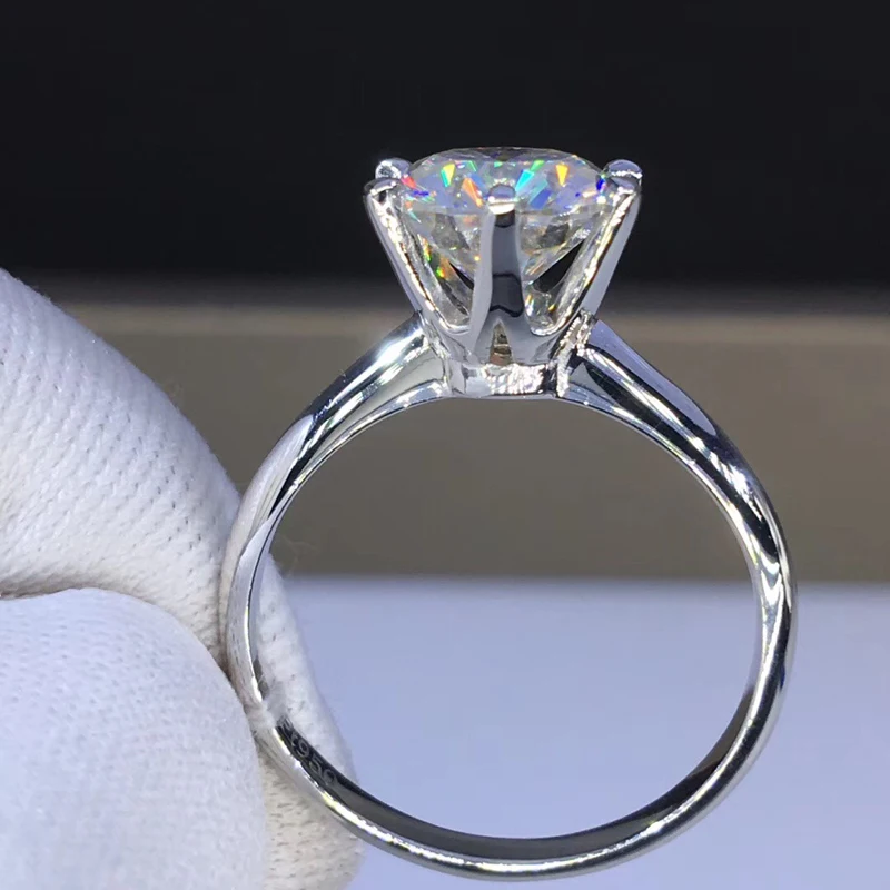 Luxury Solitaire 1CT CZ Diamant Ring Original 925 Sterling Silver Jewelry Wedding Rings for Women Engagement Gift
