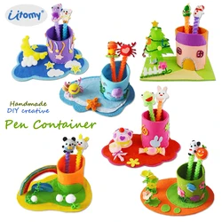 DIY Handmade Felt Fabric Craft Kits Toys Pen Container,Sewing Educational Craft Puzzle Kit Toys Sewing Project for Beginners