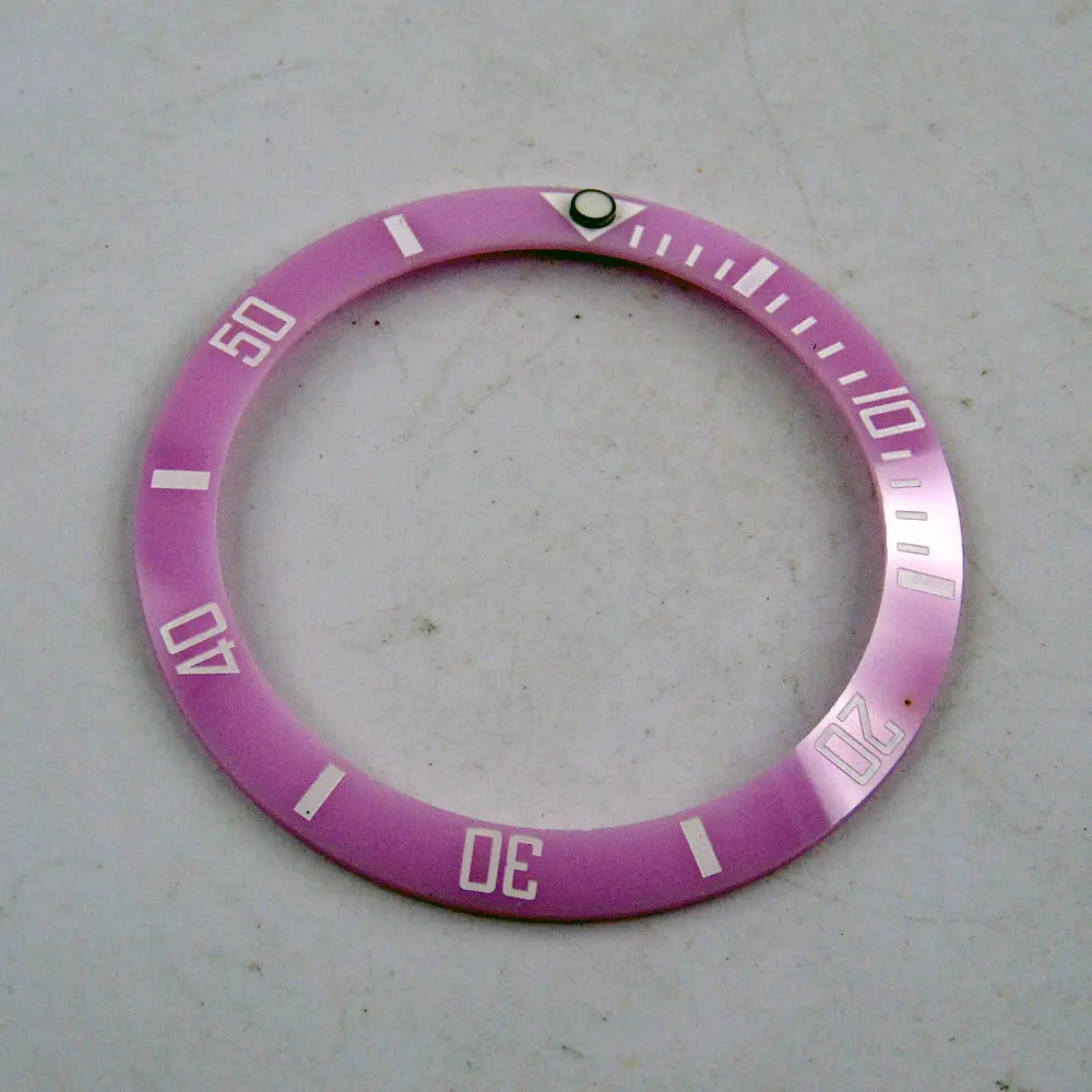 38mm Pink ceramics bezel white marks fit for 40mm SUB GMT men\'s watch-Q11