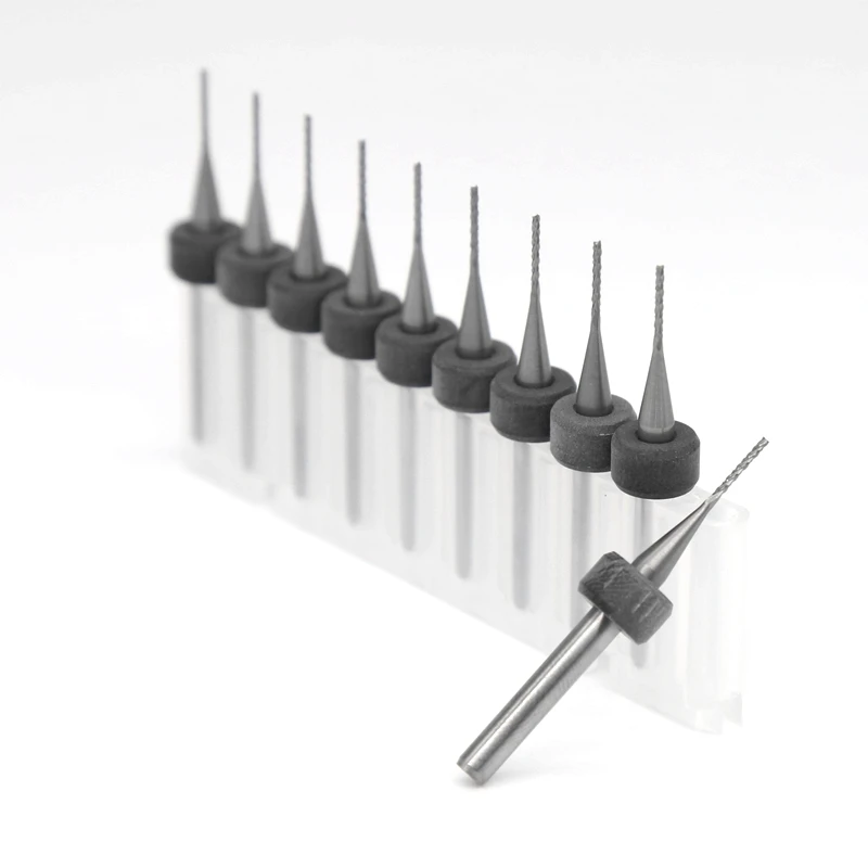 0.8 มิลลิเมตร 10 ชิ้นทังสเตนคาร์ไบด์ PCB end mill router CNC เครื่องมือไม้, PCB ชุดข้าวโพดตัด