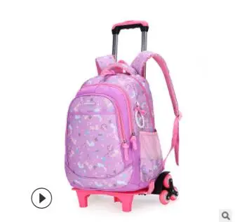 Children School Backpack with wheels Kids Wheeled Backpacks Children Rolling Bag For girls Travel trolley Backpack bag for kids